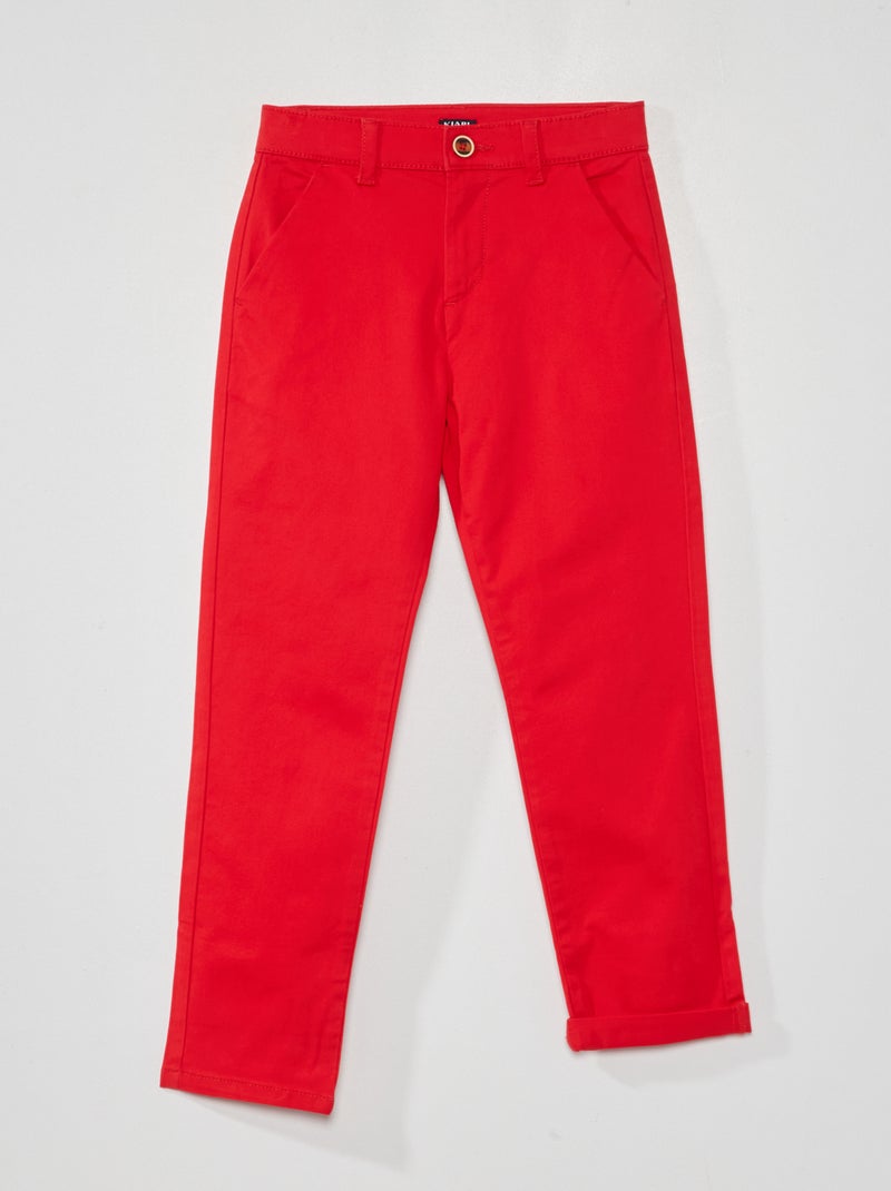 Calças chino VERMELHO - Kiabi