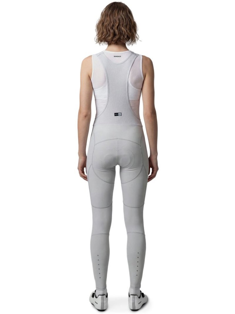 Calças ciclismo com alças para mulher Branco Cinza - Kiabi