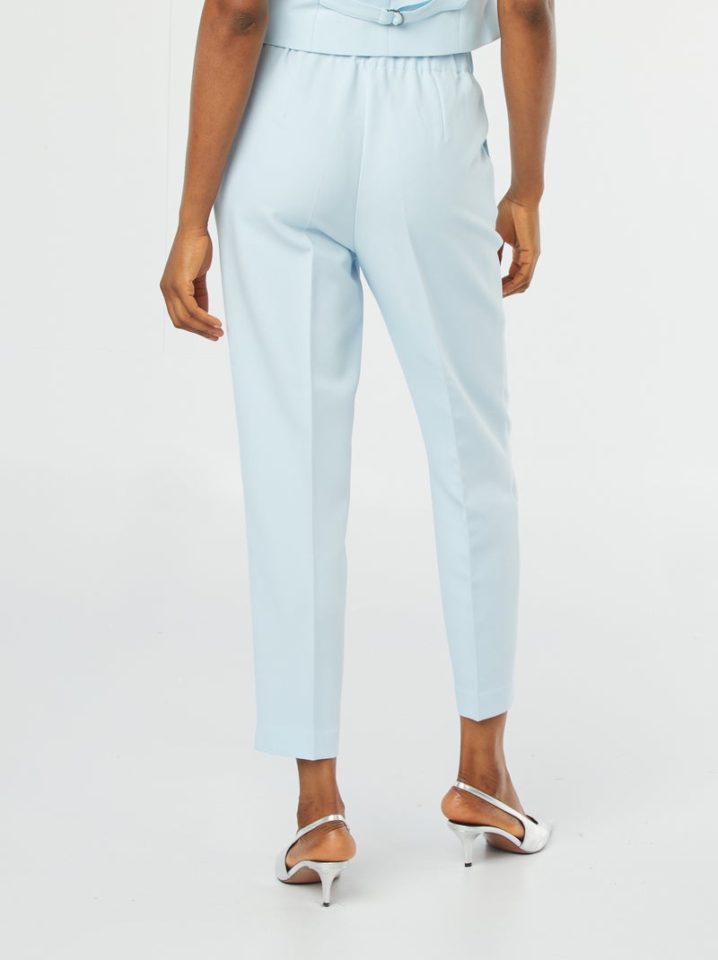 Calças cigarete lisas com 2 bolsos AZUL - Kiabi