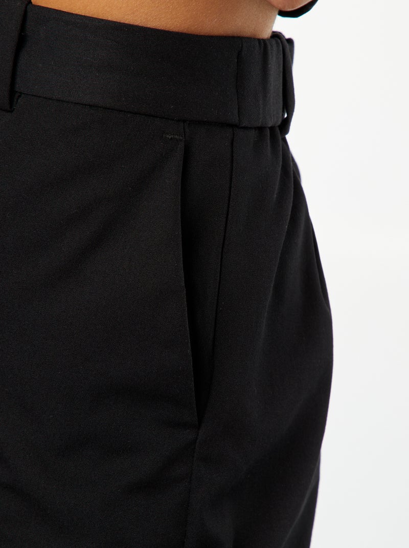 Calças cigarete lisas com 2 bolsos Preto - Kiabi