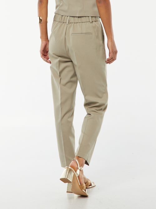 Calças cigarete lisas com 2 bolsos - Kiabi