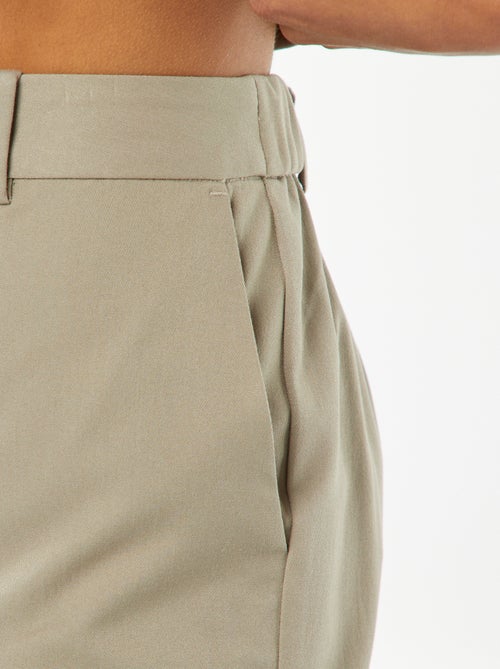 Calças cigarete lisas com 2 bolsos - Kiabi