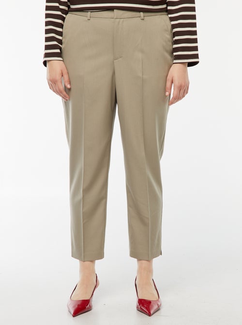 Calças cigarette que abrem com colchete e fecho - Kiabi