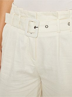 Calças cintura subida - Kiabi