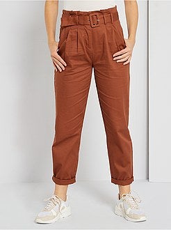 Calças cintura subida - Kiabi