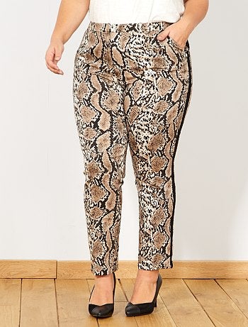 Calças citadinas com estampado pitão - Kiabi
