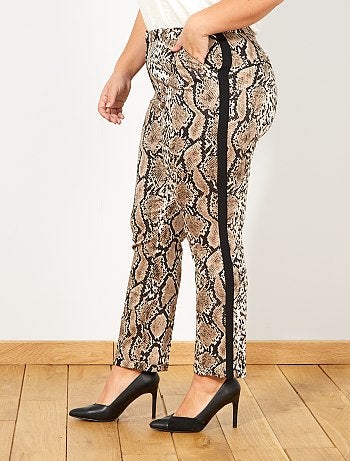 Calças citadinas com estampado pitão - Kiabi
