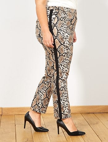 Calças citadinas com estampado pitão - Kiabi
