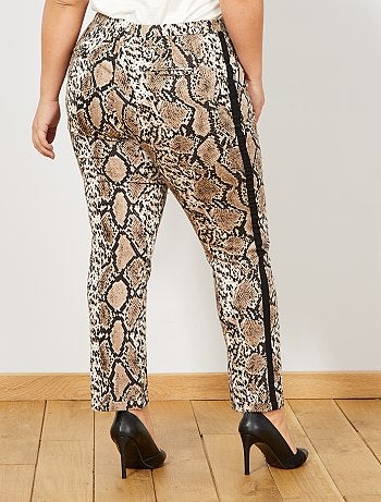 Calças citadinas com estampado pitão - Kiabi