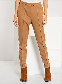 Calças citadinas de cintura subida - Kiabi