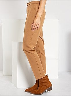 Calças citadinas de cintura subida - Kiabi