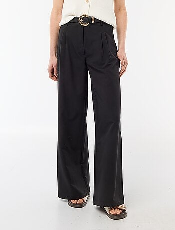 Calças city de corte largo com cinto