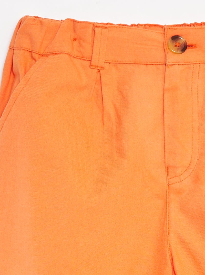 Calças coloridas wide-leg Laranja - Kiabi