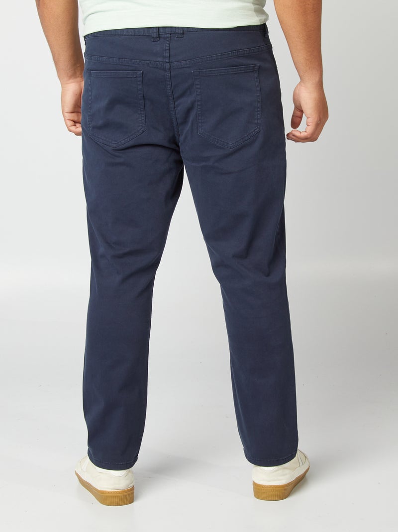 Calças com 5 bolsos fitted L34 AZUL - Kiabi