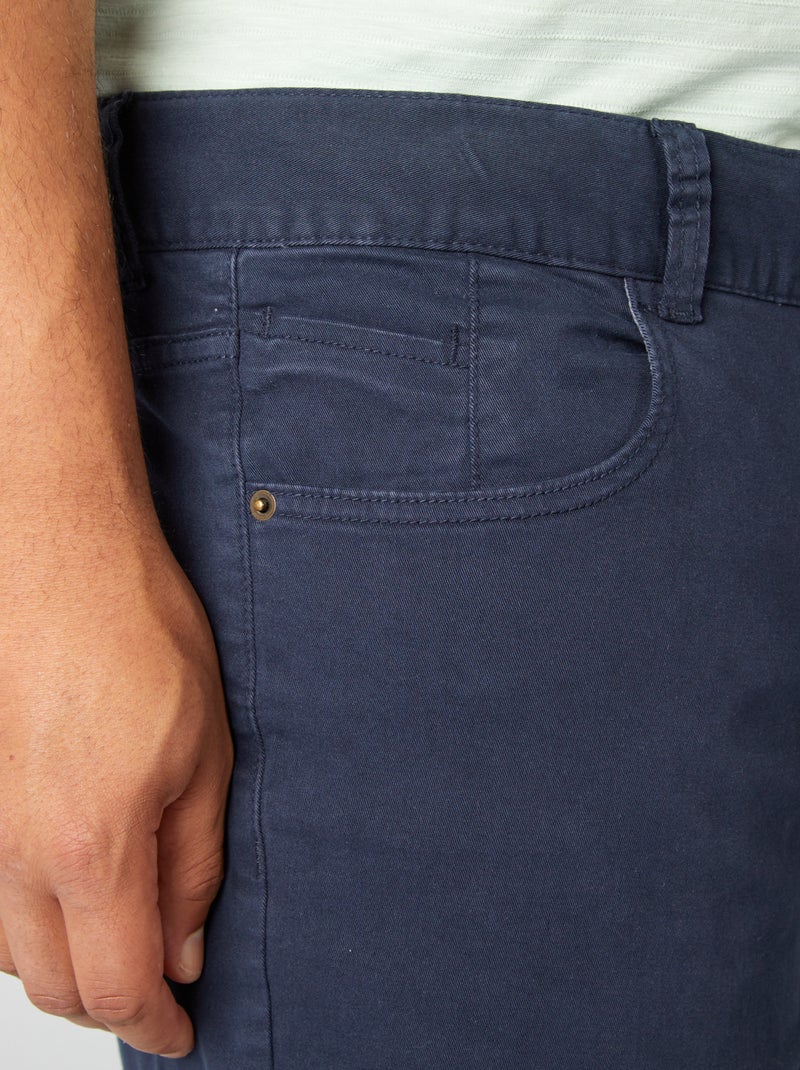 Calças com 5 bolsos fitted L34 AZUL - Kiabi