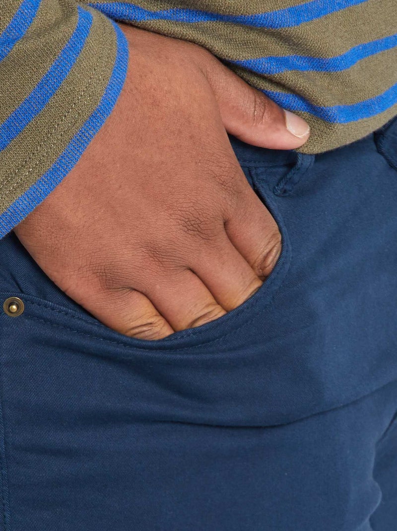 Calças com 5 bolsos fitted L34 AZUL - Kiabi