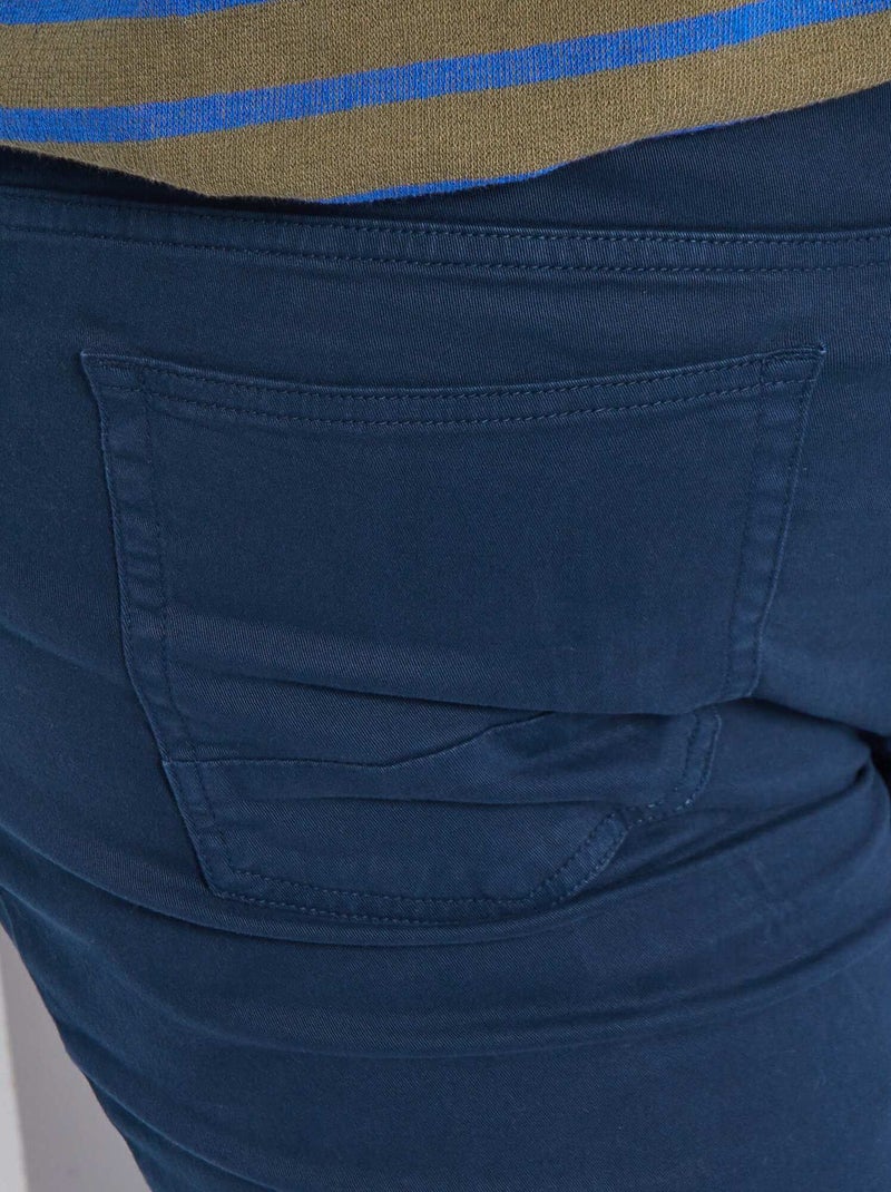 Calças com 5 bolsos fitted L34 AZUL - Kiabi