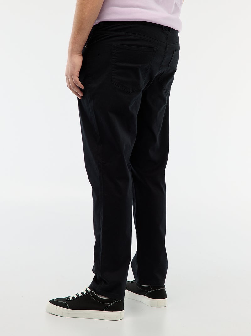 Calças com 5 bolsos fitted L34 Preto - Kiabi