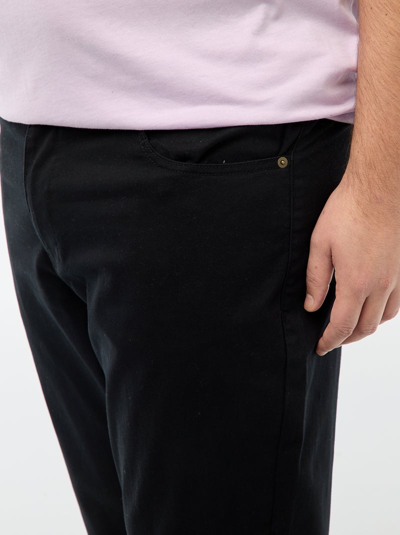 Calças com 5 bolsos fitted L34 Preto - Kiabi