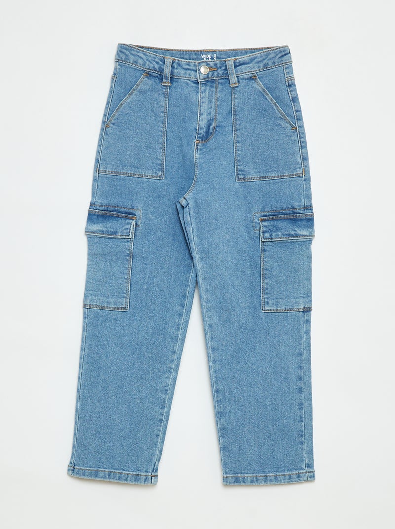 Calças com bolsos de aba - corte + confortáveis Azul - Kiabi