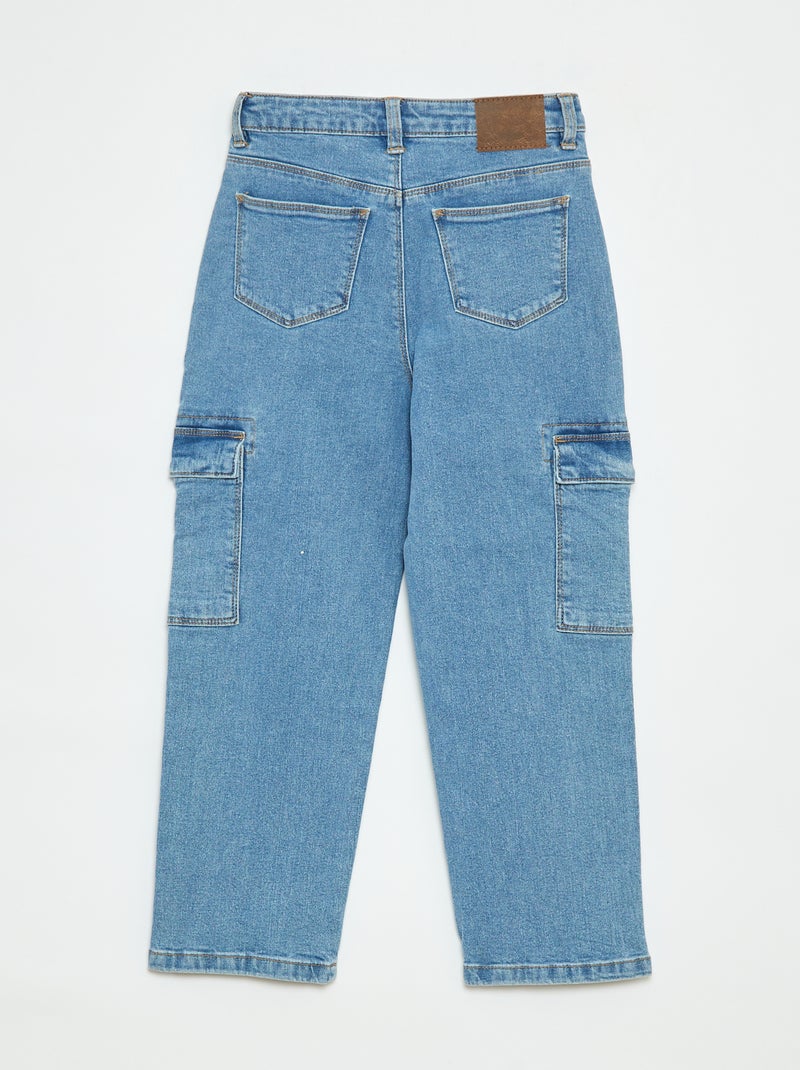 Calças com bolsos de aba - corte + confortáveis Azul - Kiabi