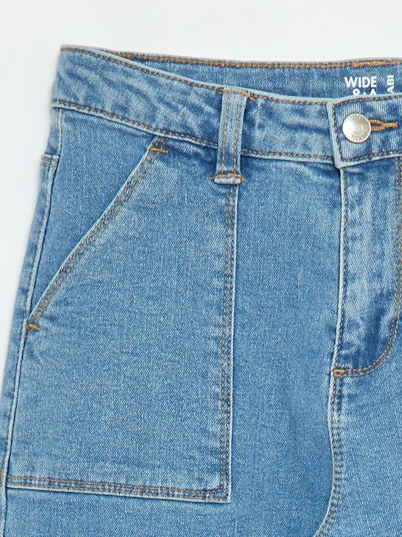 Calças com bolsos de aba - corte + confortáveis Azul - Kiabi