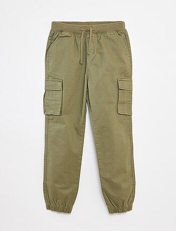 Calças com bolsos e cintura ajustável