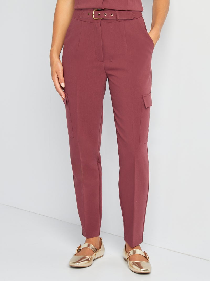 Calças com bolsos nos lados VERMELHO - Kiabi