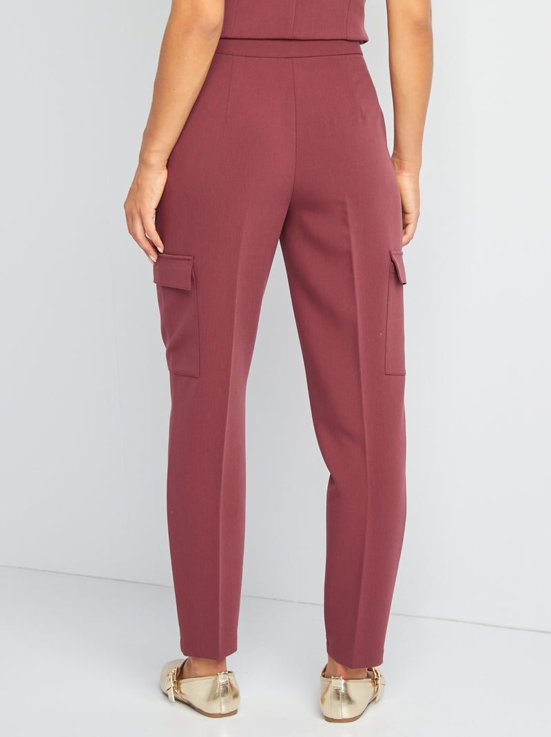 Calças com bolsos nos lados VERMELHO - Kiabi