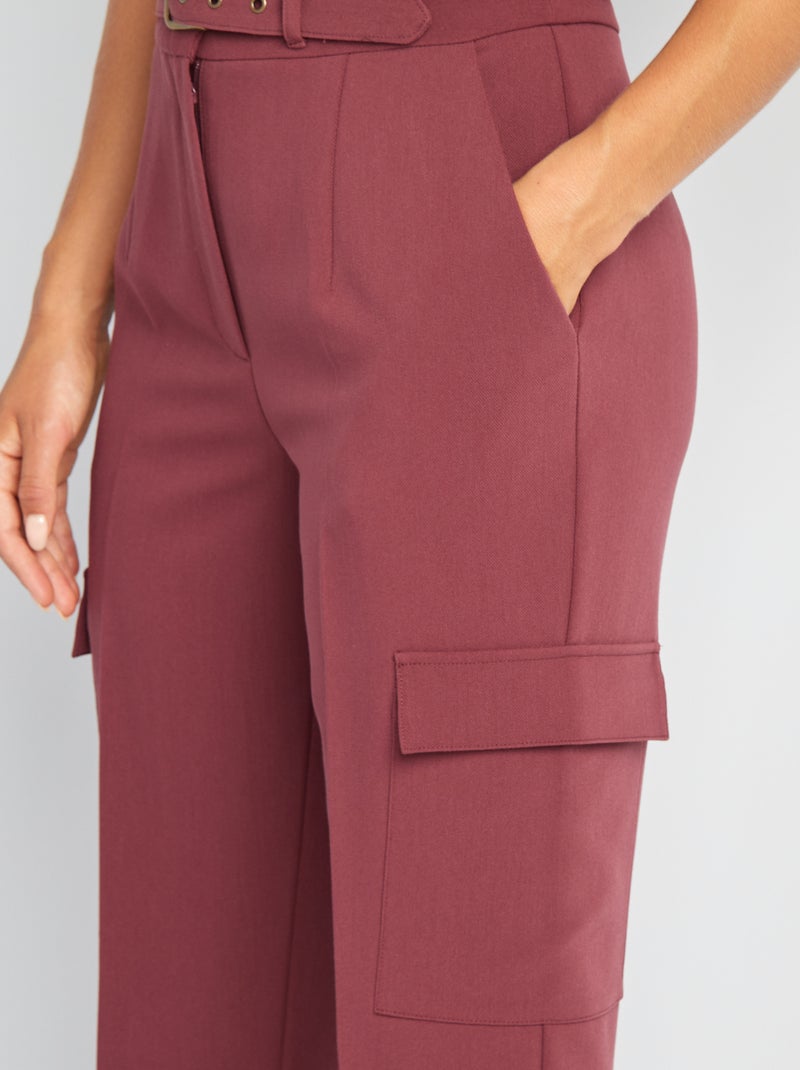 Calças com bolsos nos lados VERMELHO - Kiabi