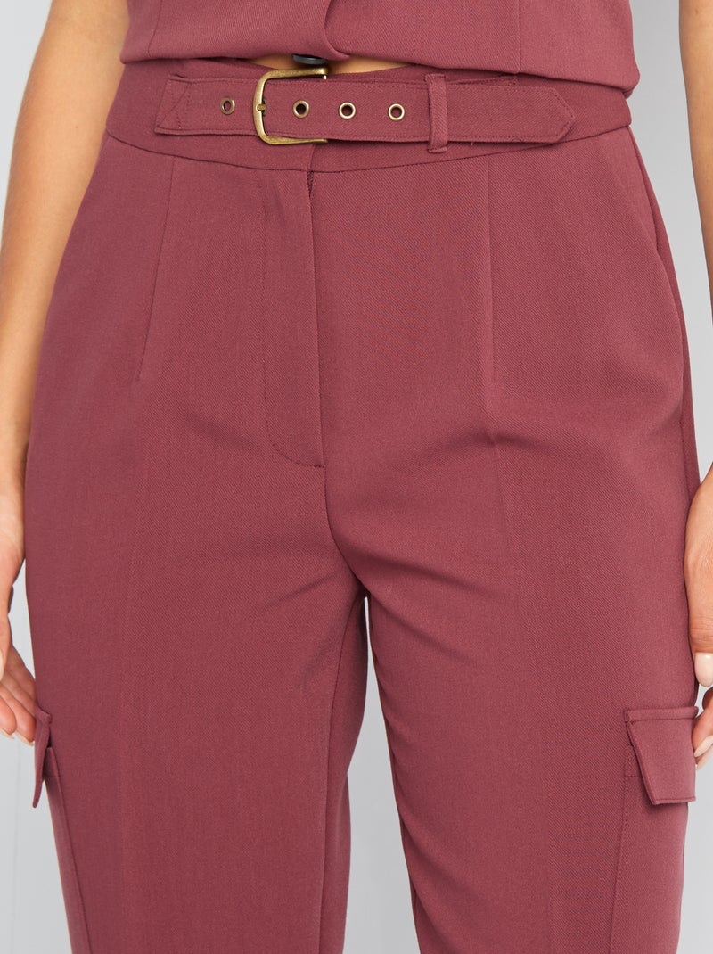 Calças com bolsos nos lados VERMELHO - Kiabi