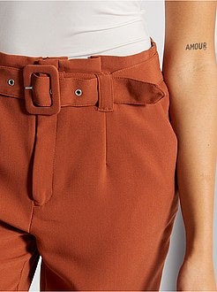 Calças com cintura subida cuidadas - Kiabi