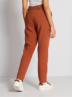 Calças com cintura subida cuidadas - Kiabi