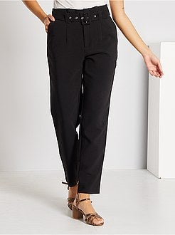 Calças com cintura subida cuidadas - Kiabi