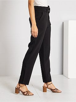 Calças com cintura subida cuidadas - Kiabi