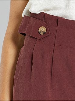 Calças com cintura subida largas e fluidas - Kiabi