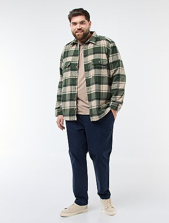 Calças com cordões em algodão liso