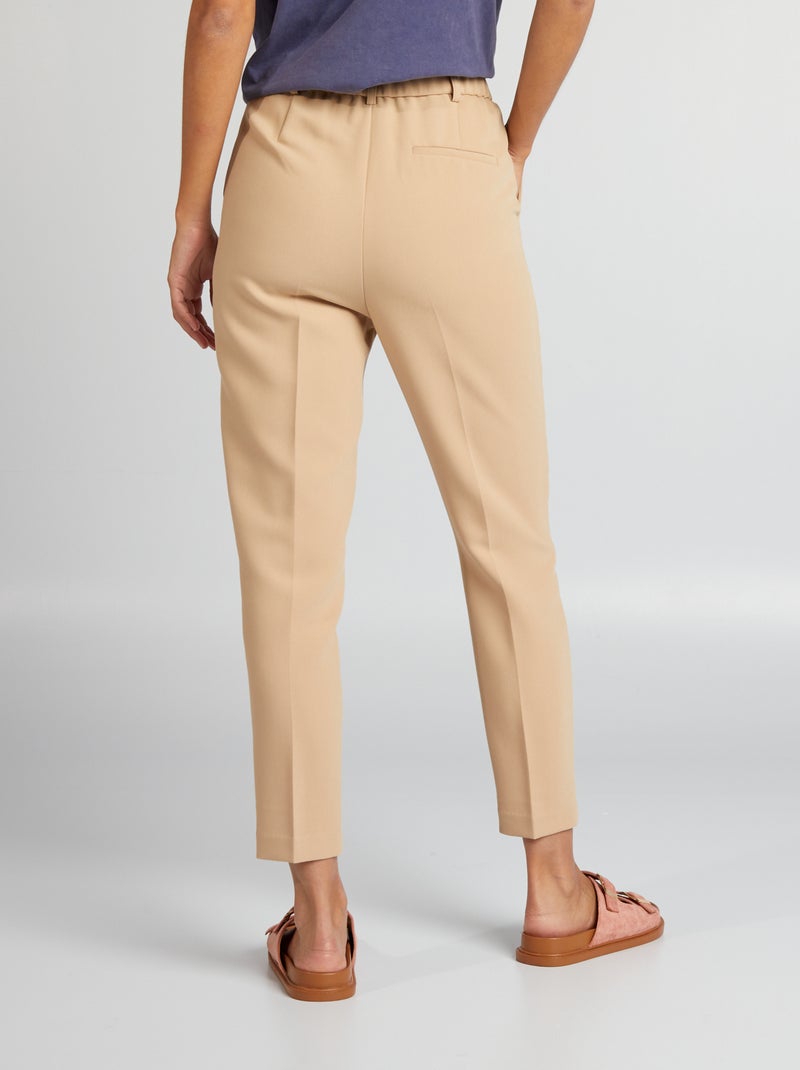 Calças com corte cigarro BEGE - Kiabi
