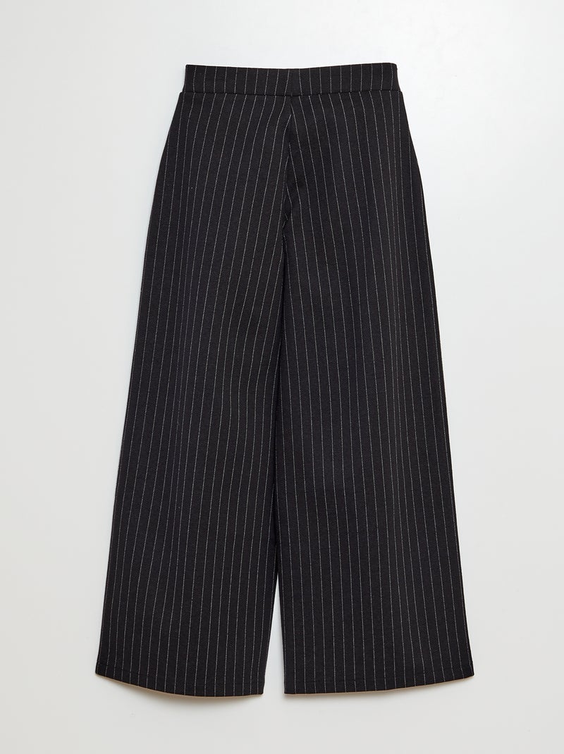 Calças com corte largo às riscas PRETO - Kiabi