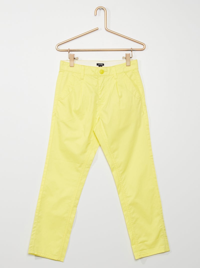 Calças com corte regular AMARELO - Kiabi