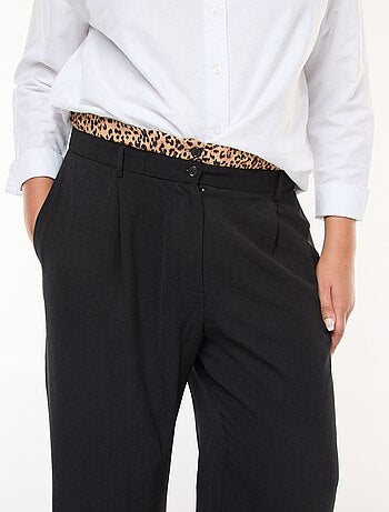 Calças com efeito de cueca leopardo