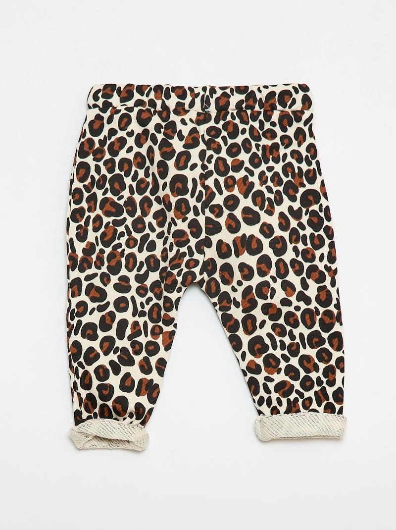 Calças com estampado de leopardo 'Agathe Sorlet x Kiabi' - Dia dos Namorados Branco - Kiabi