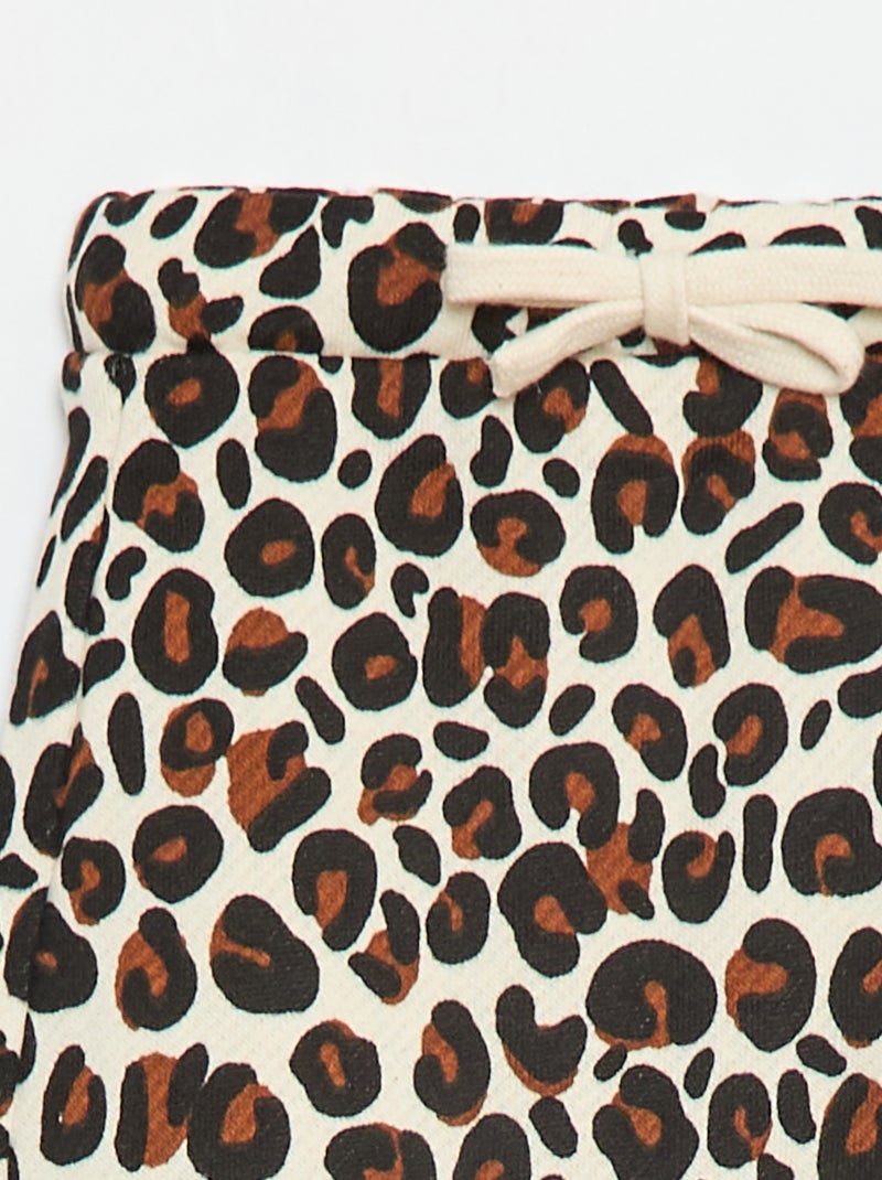 Calças com estampado de leopardo 'Agathe Sorlet x Kiabi' - Dia dos Namorados Branco - Kiabi
