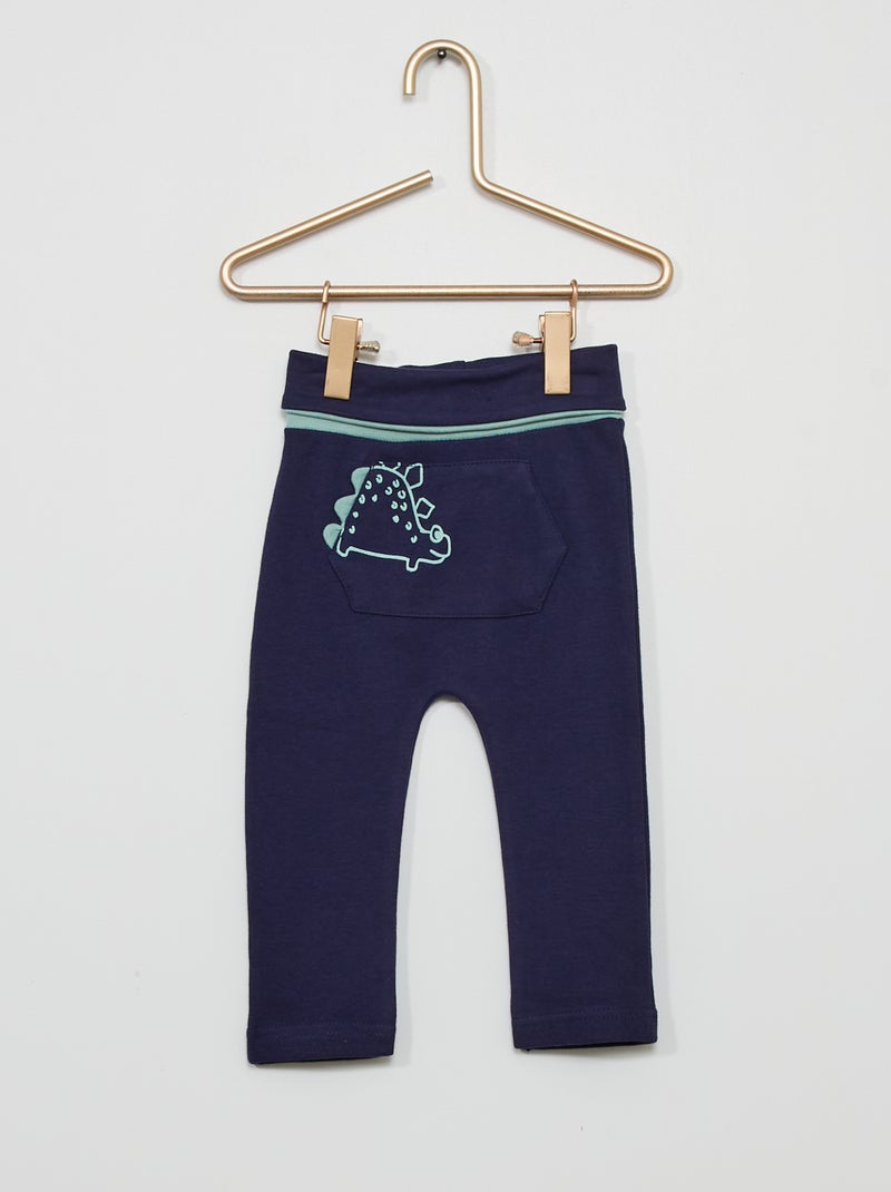 Calças com estampado 'dinossauro' Azul - Kiabi