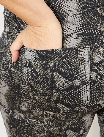 Mulher tamanhos grandes - Calças com estampado pitão - Kiabi