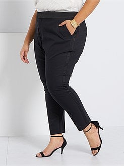 Calças com faixas acetinadas - Kiabi