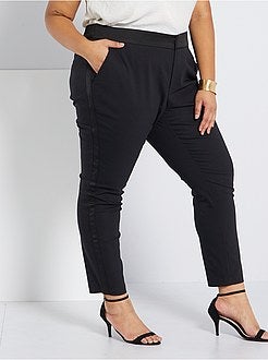 Calças com faixas acetinadas - Kiabi