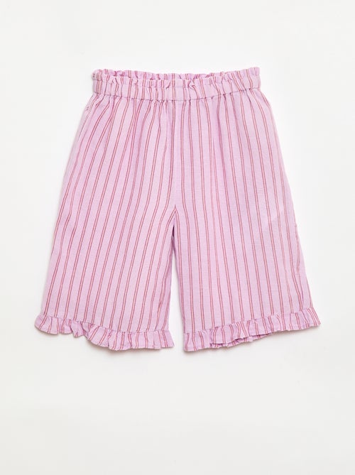 Calças com folhos na bainha - Kiabi