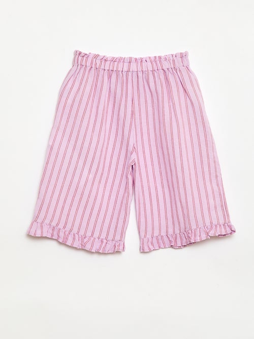 Calças com folhos na bainha - Kiabi