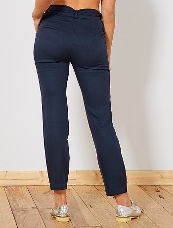 Calças com pinças em lyocell - Kiabi
